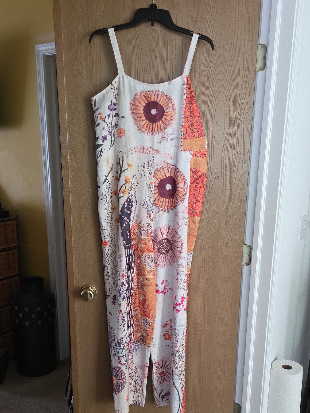Floral NWT jumpsuit in Cream and Orange Boho Style